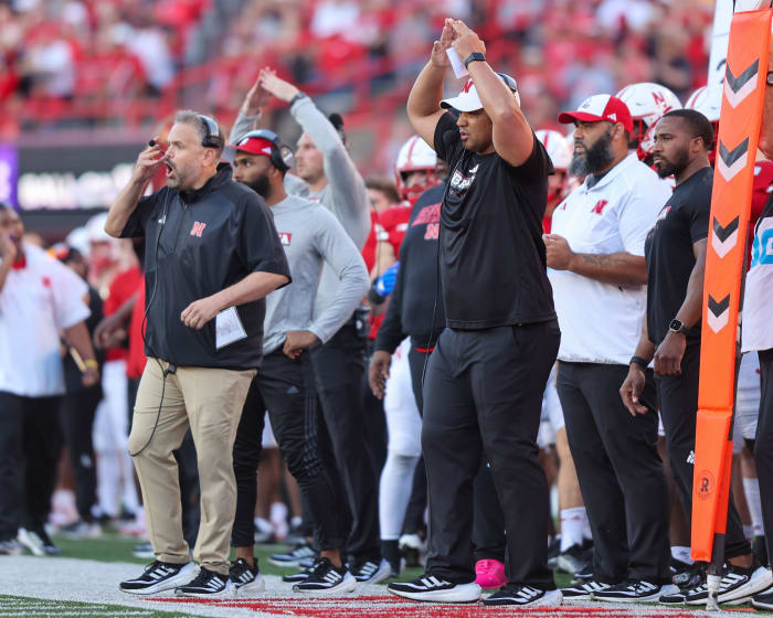 Tony White and Matt Rhule 2023 Nebraska vs Northwestern football
